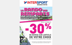 Bon de réduction de 30% offert par notre partenaire Intersport