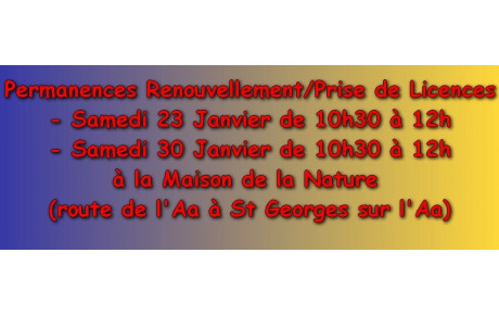 Renouvellement/Prise de licences